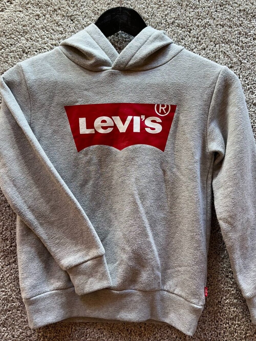 Levi's Kids Gray Hoodie with Red Logo (Medium)